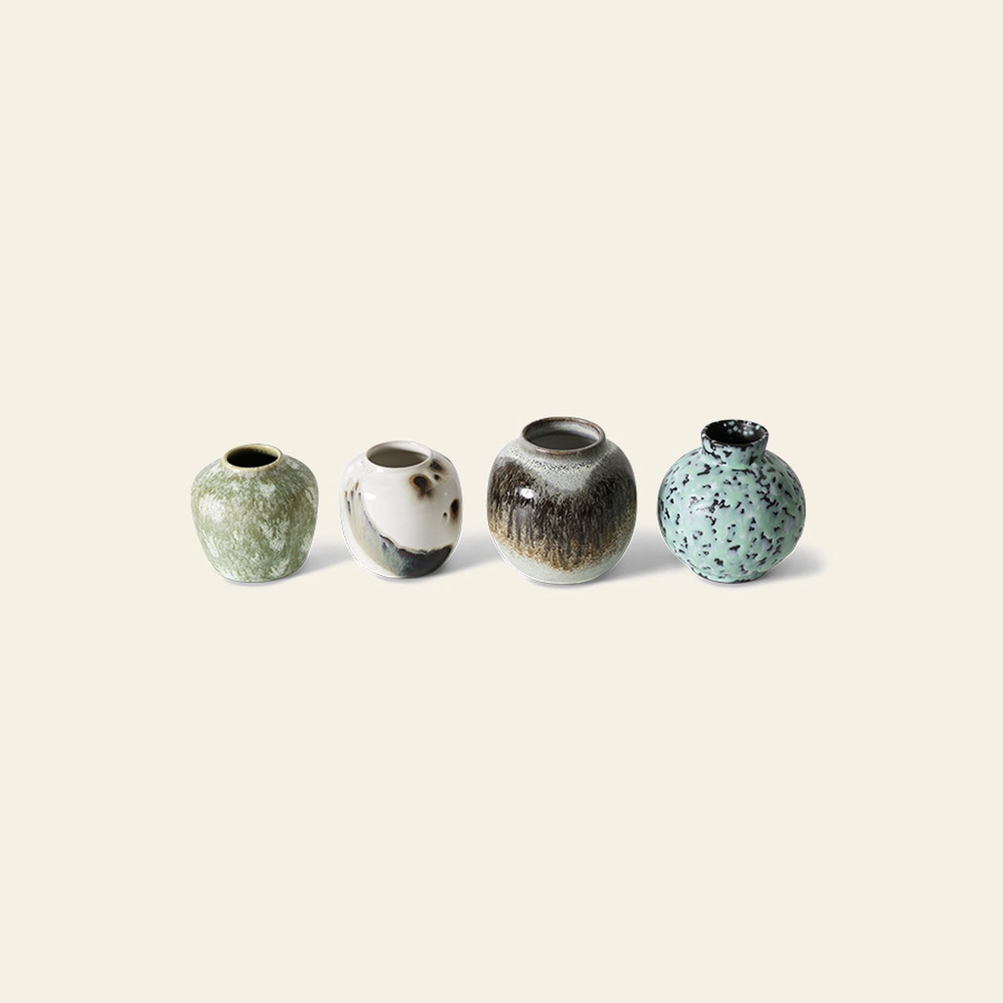 70s Ceramics: Small Vases, Set of 4 - Canyon