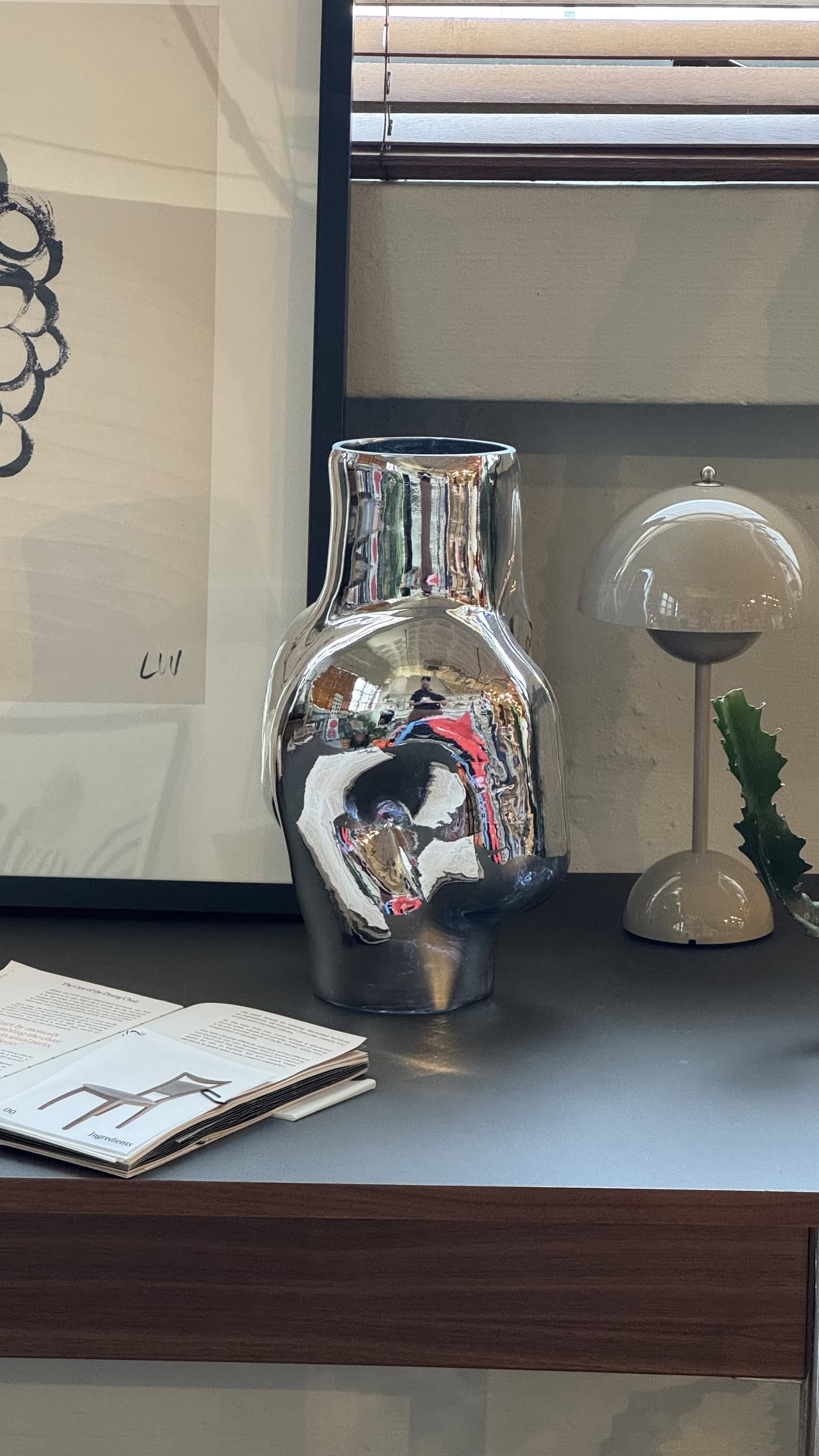 Gleam Glass High Vase - Chrome