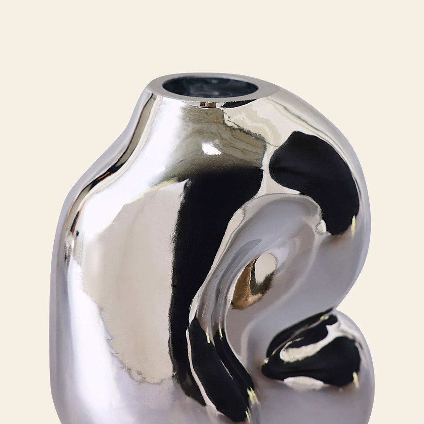 HKLIVING Gleam Glass Small Vase - Chrome