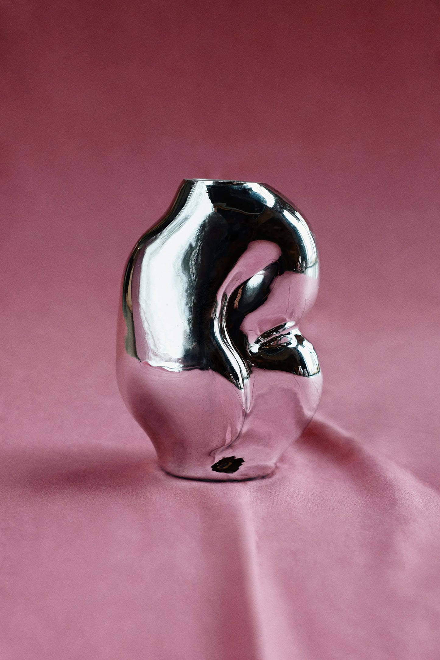 HKLIVING Gleam Glass Small Vase - Chrome