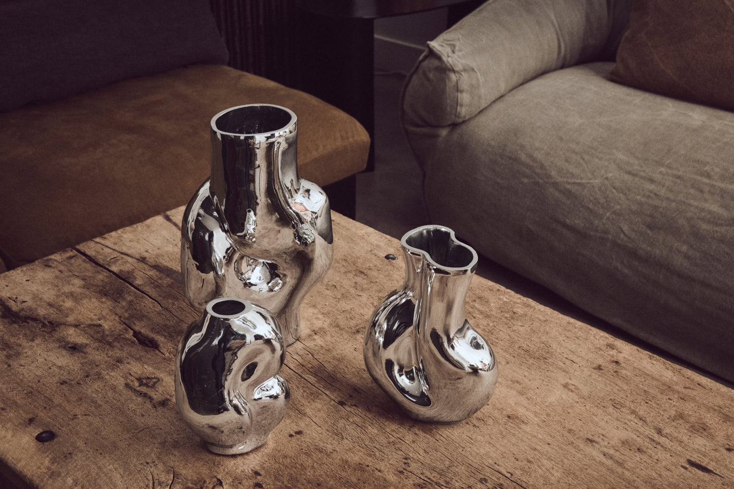 HKLIVING Gleam Glass Small Vase - Chrome