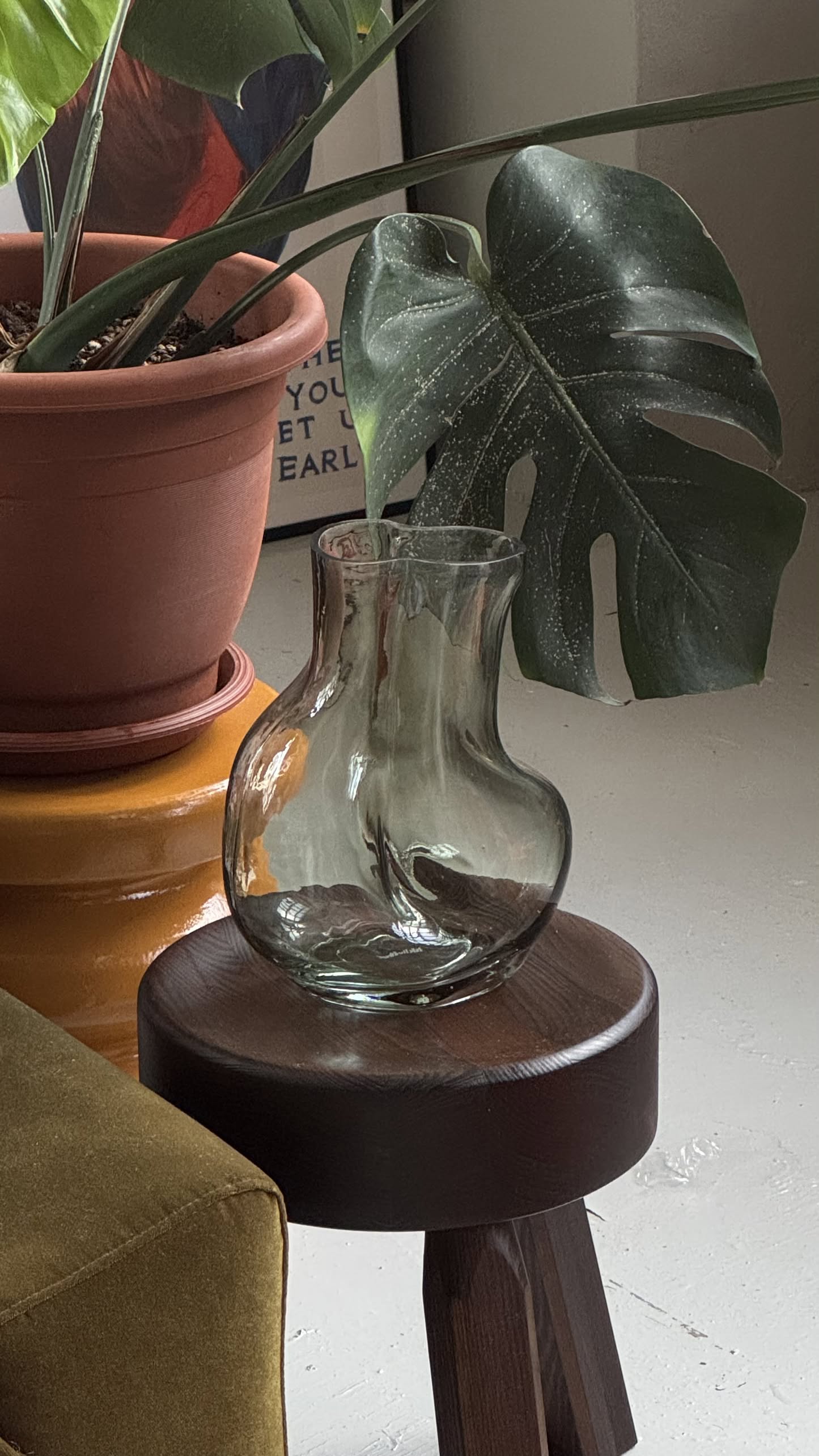 HKLIVING Gleam Glass Vase - Olive
