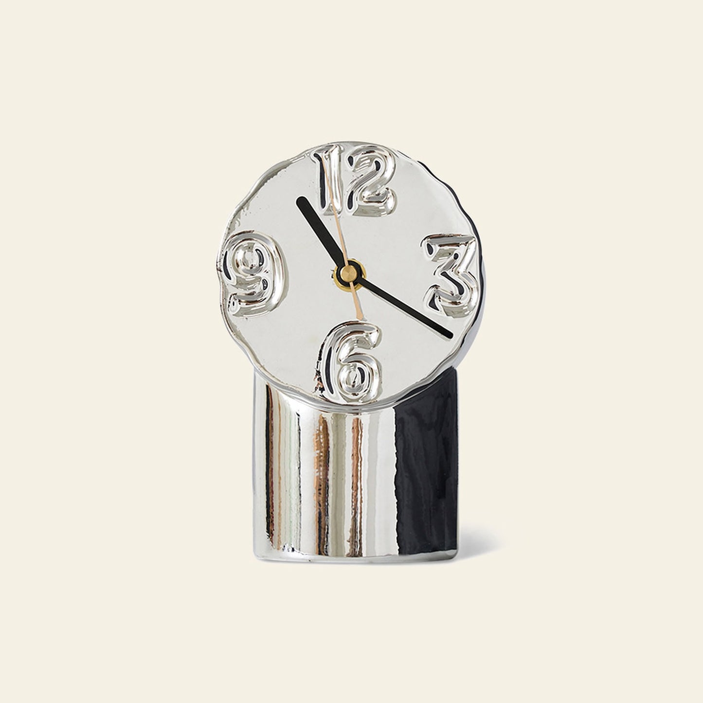 Retro Ceramic Clock - Chrome