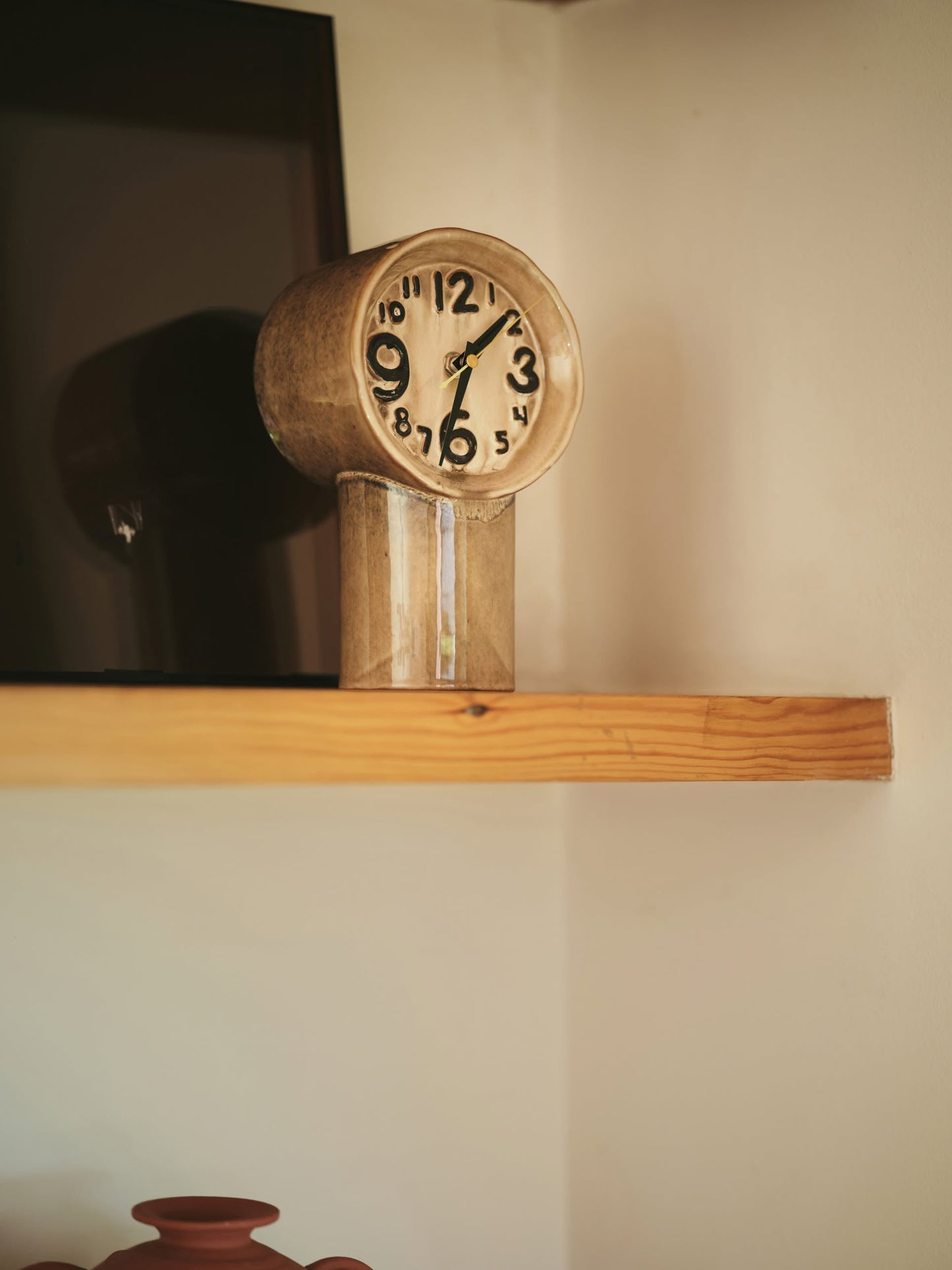 Retro Ceramic Clock - Cream