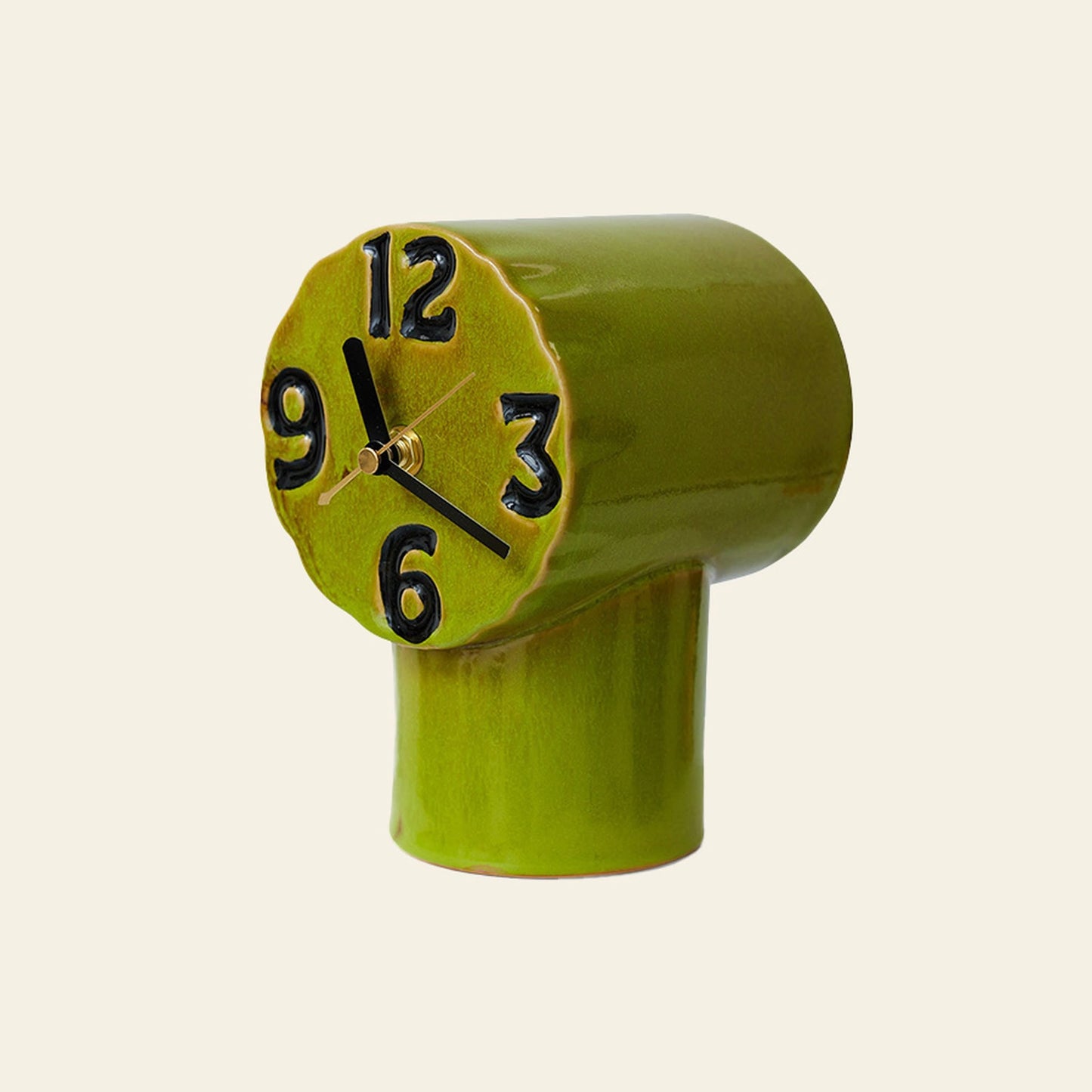 Retro Ceramic Clock - Olive