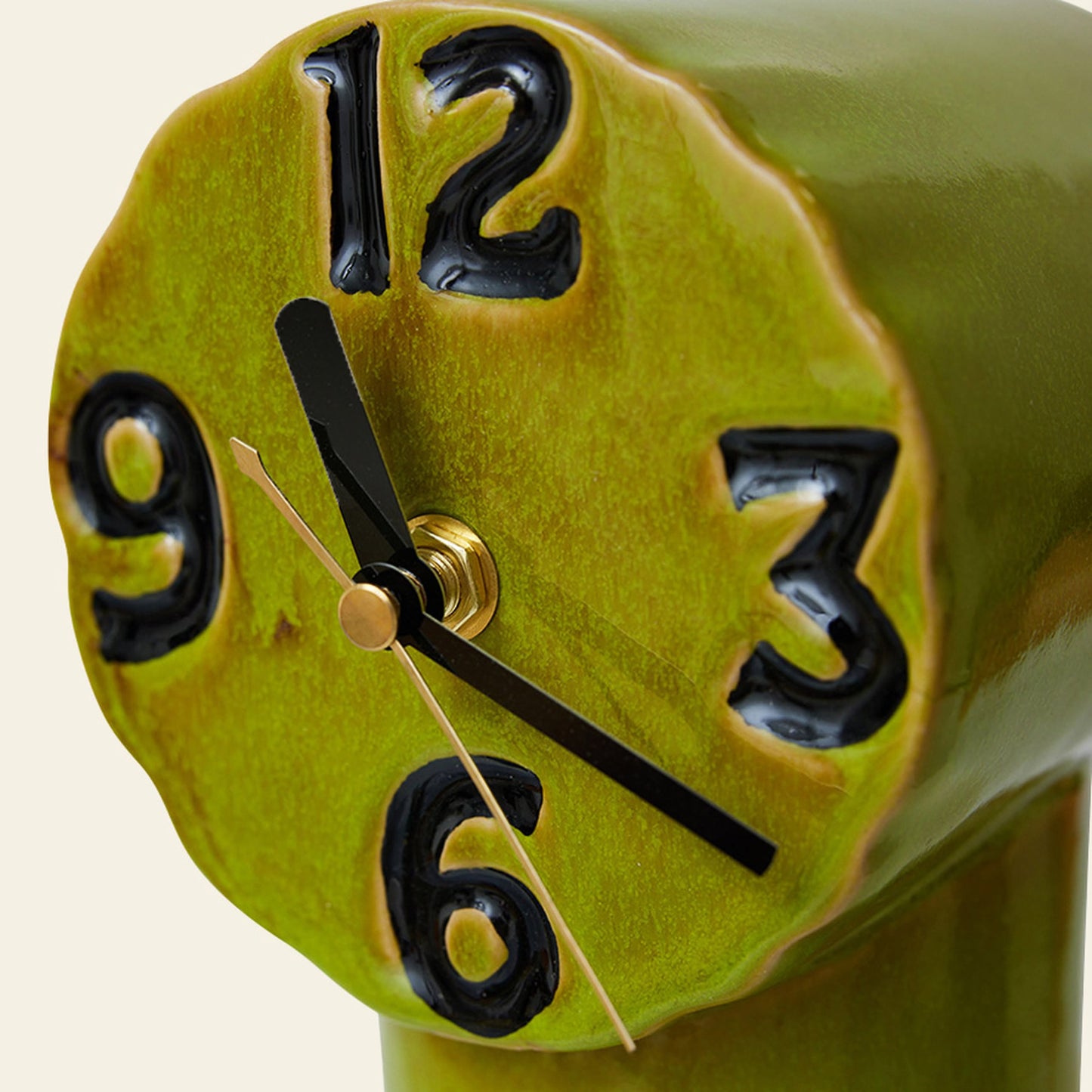 Retro Ceramic Clock - Olive