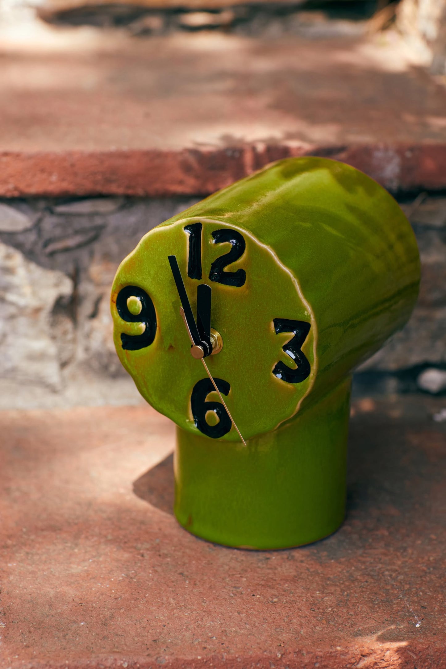 Retro Ceramic Clock - Olive