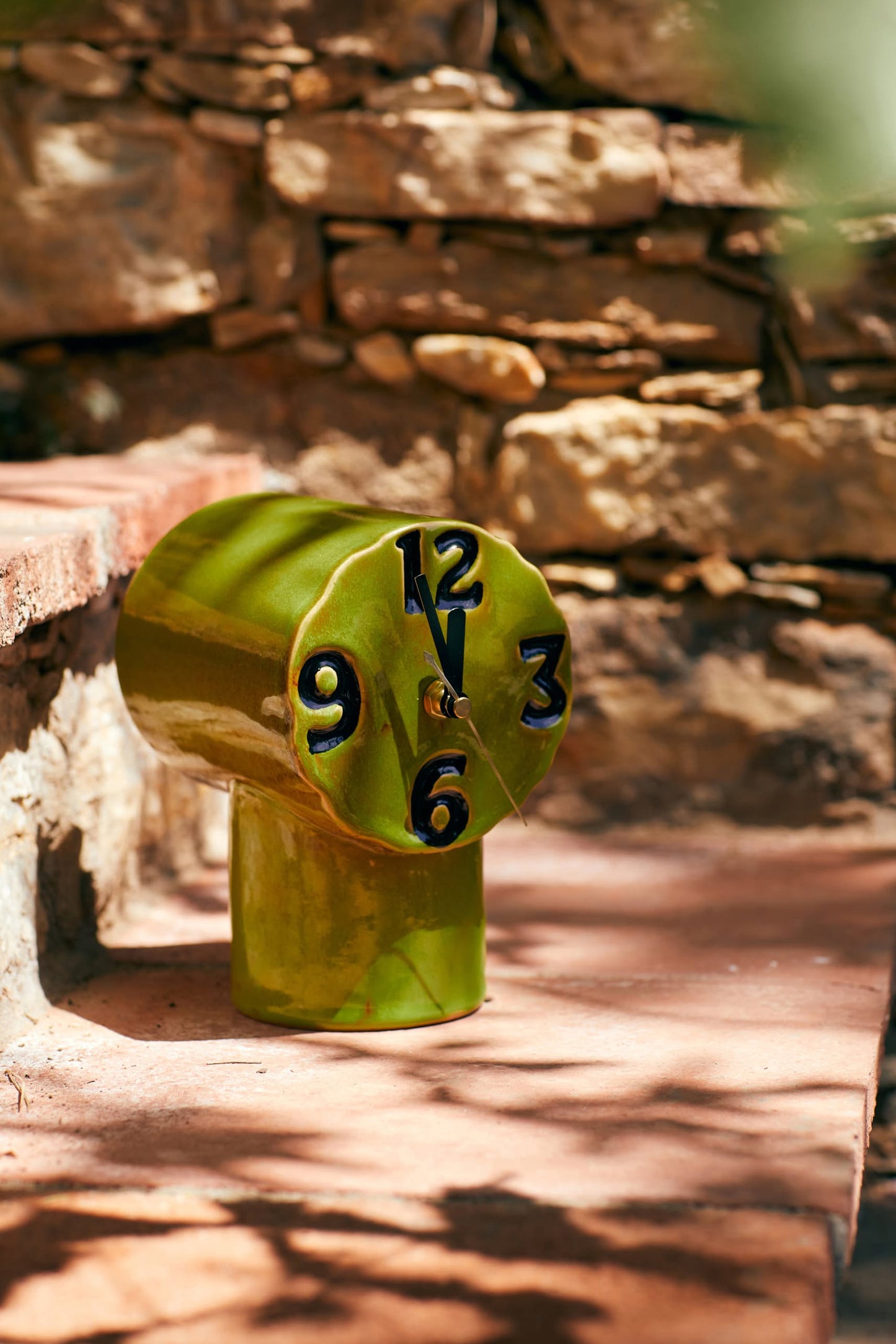 Retro Ceramic Clock - Olive