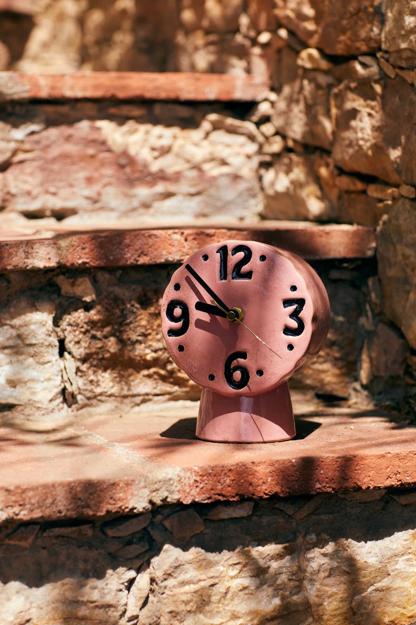 Retro Ceramic Clock - Pink
