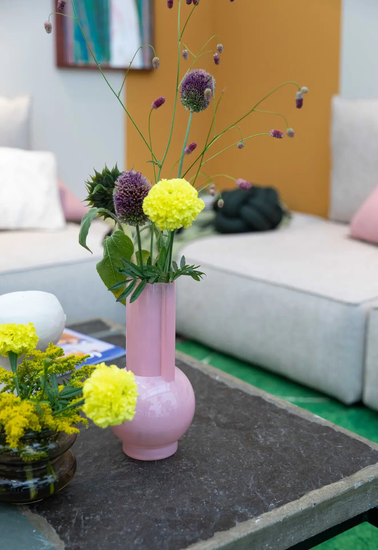 Glass Vase Flamingo Pink