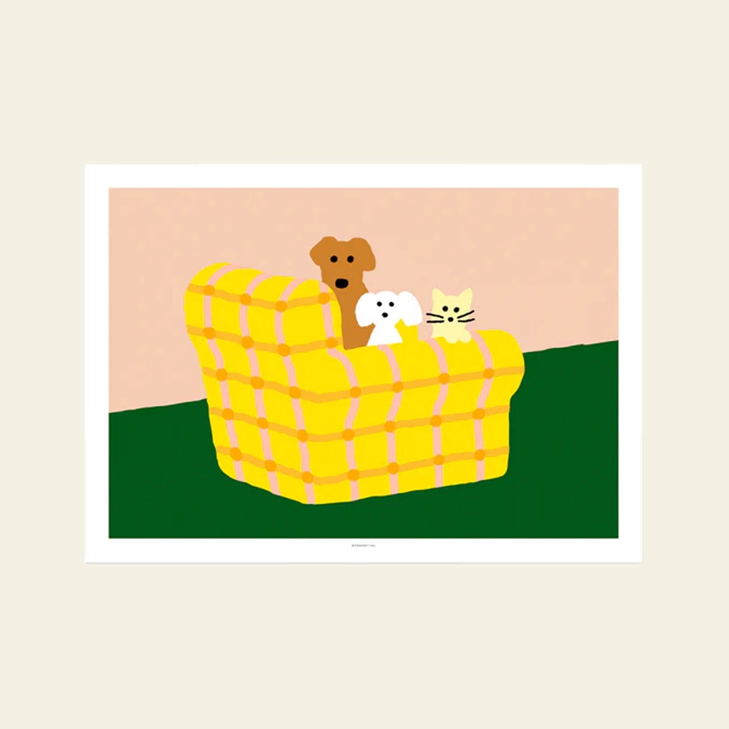 Armchair Dogs & Cat Poster (30x40)