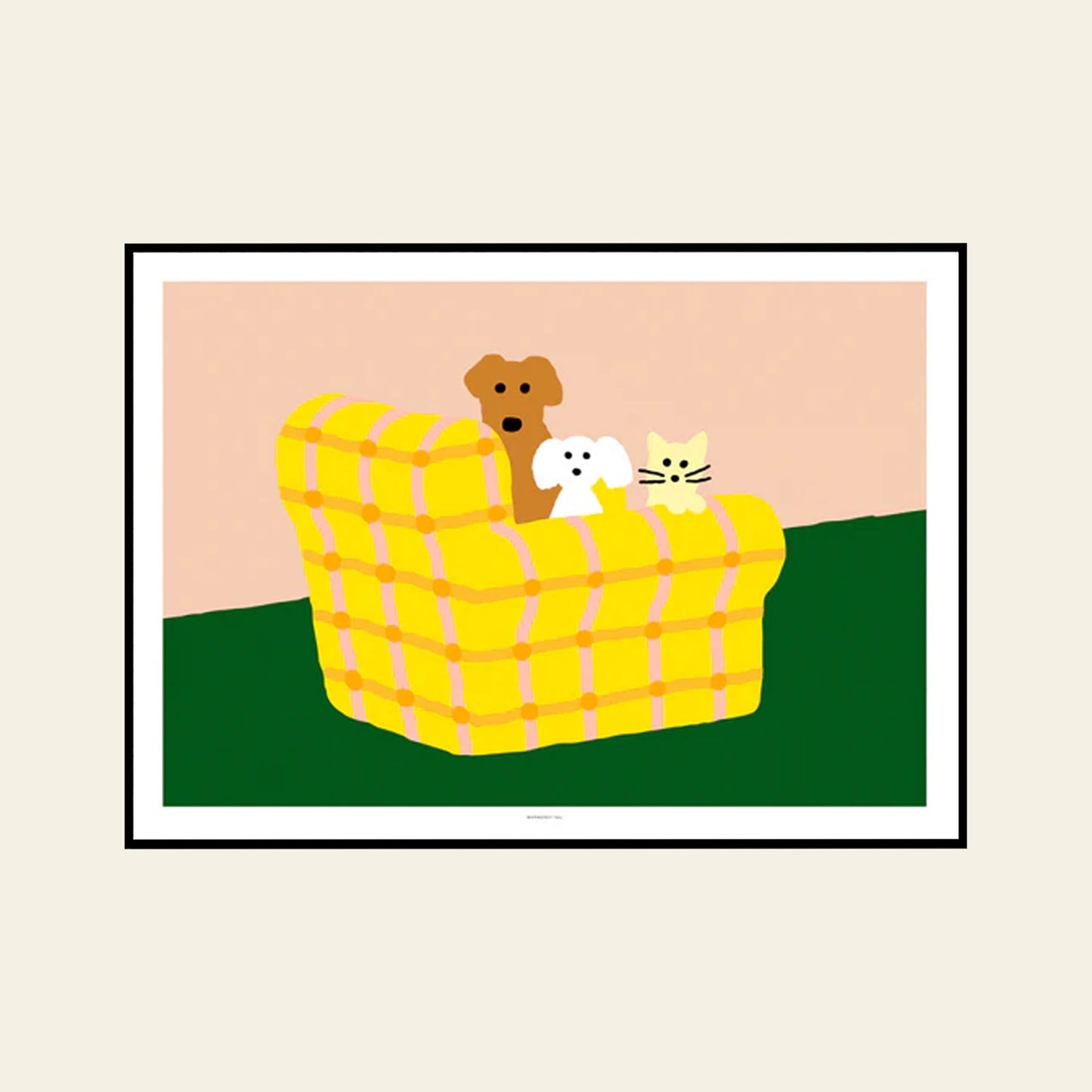 Armchair Dogs & Cat Poster (30x40)