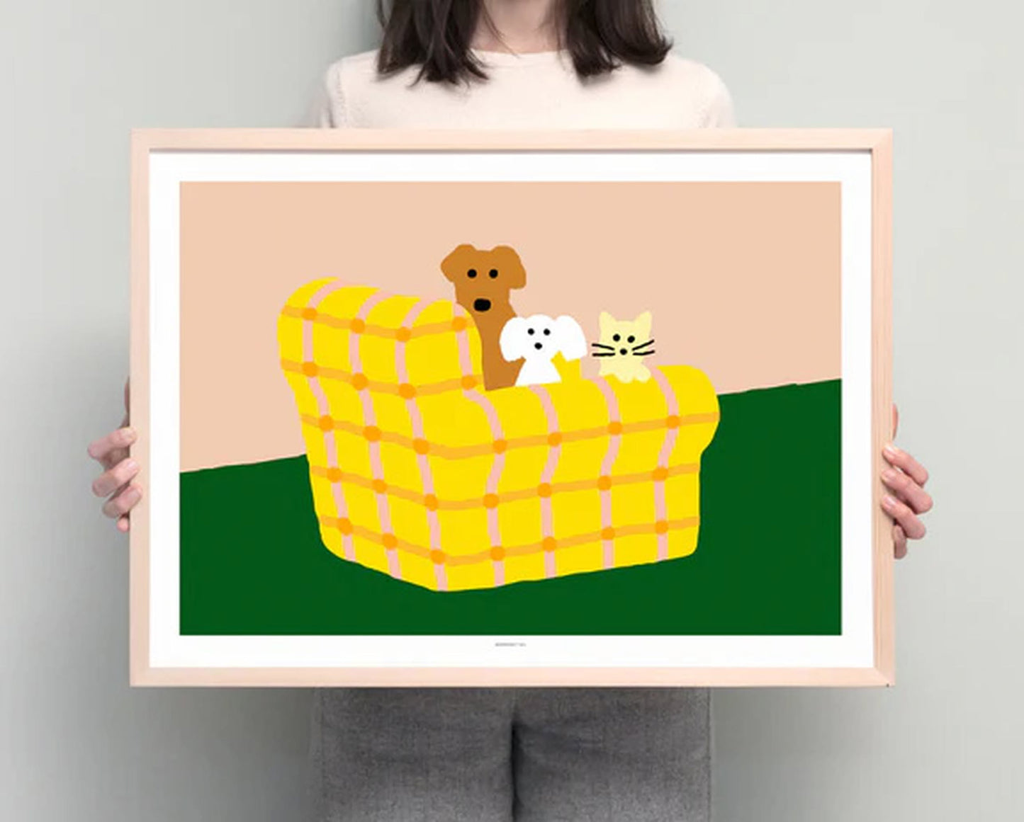 Armchair Dogs & Cat Poster (30x40)