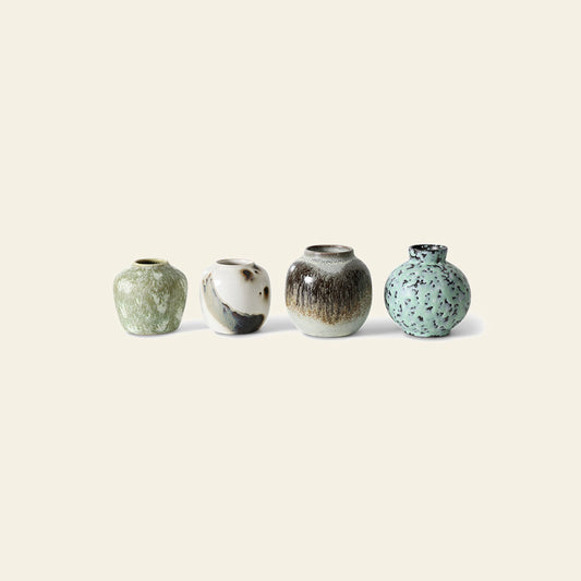 70s Ceramics: Small Vases, Set of 4 - Canyon