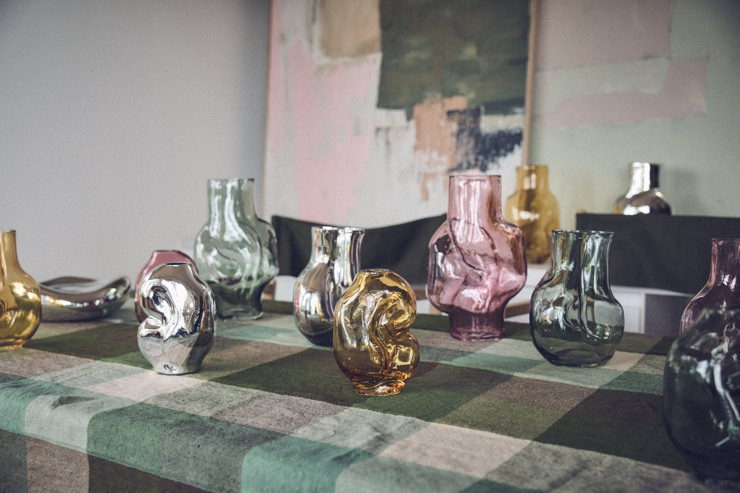 HKLIVING Gleam Glass Small Vase - Chrome