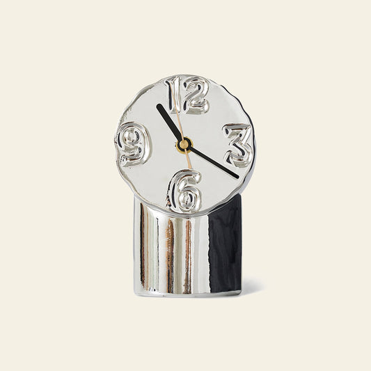 Retro Ceramic Clock - Chrome