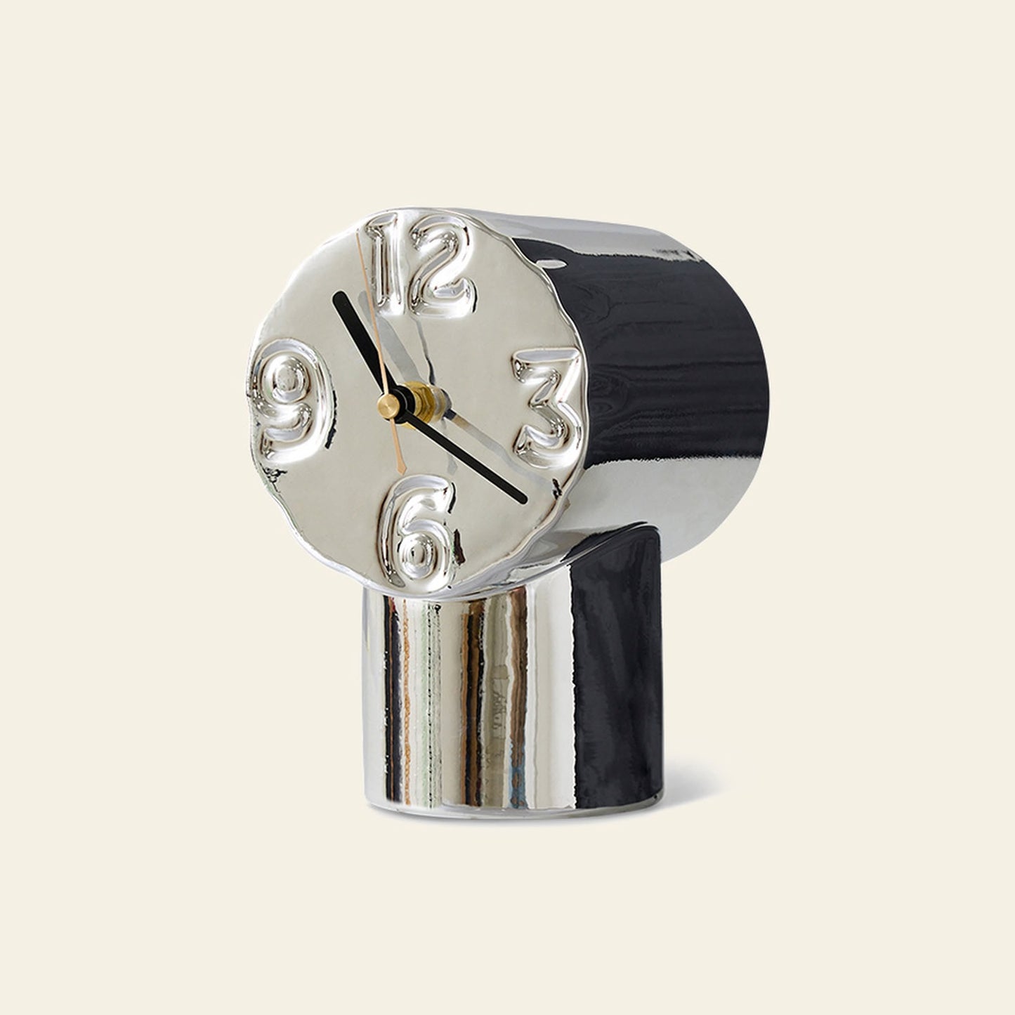 Retro Ceramic Clock - Chrome