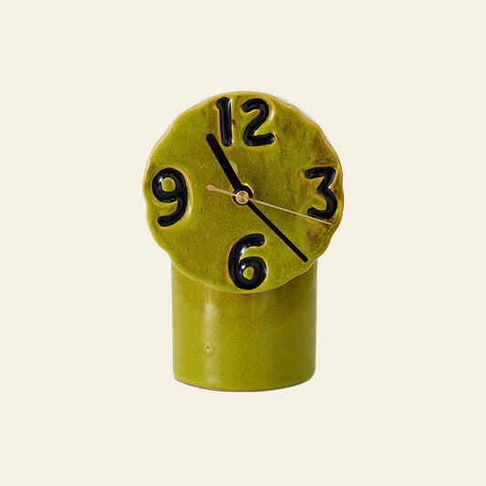 Retro Ceramic Clock - Olive