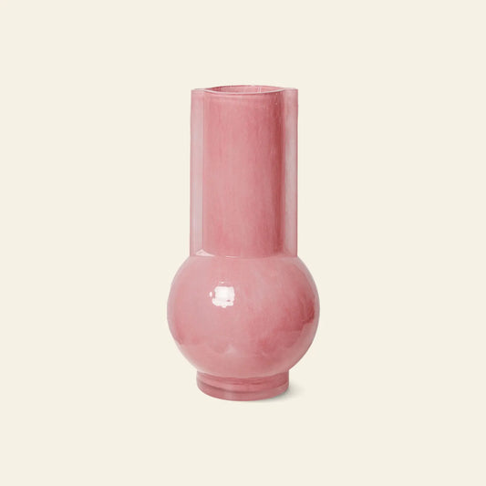 Glass Vase Flamingo Pink
